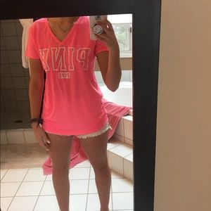 Hot pink, Pink t shirt.